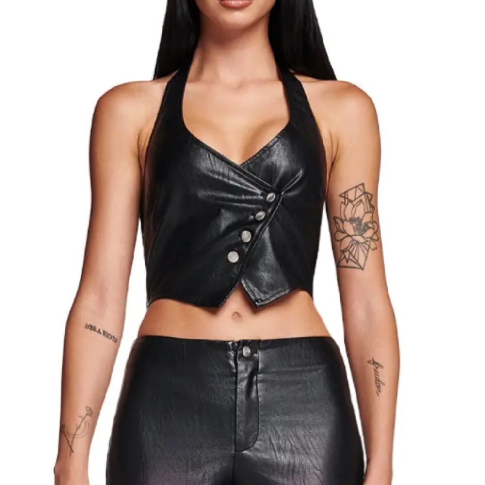 I.Am.Gia DAKARA Leather halter vest size S
